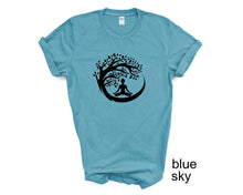Load image into Gallery viewer, Yoga Meditation tree tshirt. Yoga lover tshirt. Meditation. Yoga gifts.
