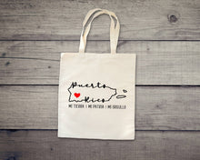 Load image into Gallery viewer, Puerto Rico tote bag. Strong, reusable and washable tote. Puerto Rico map.
