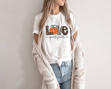 Load image into Gallery viewer, Love Fall y&#39;all tshirt, Autumn shirt, Fall tshirt, Thanksgiving shirt,
