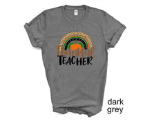Load image into Gallery viewer, Thankful Teacher tshirt, Teacher&#39;s fall t shirt, Autumn shirt,
