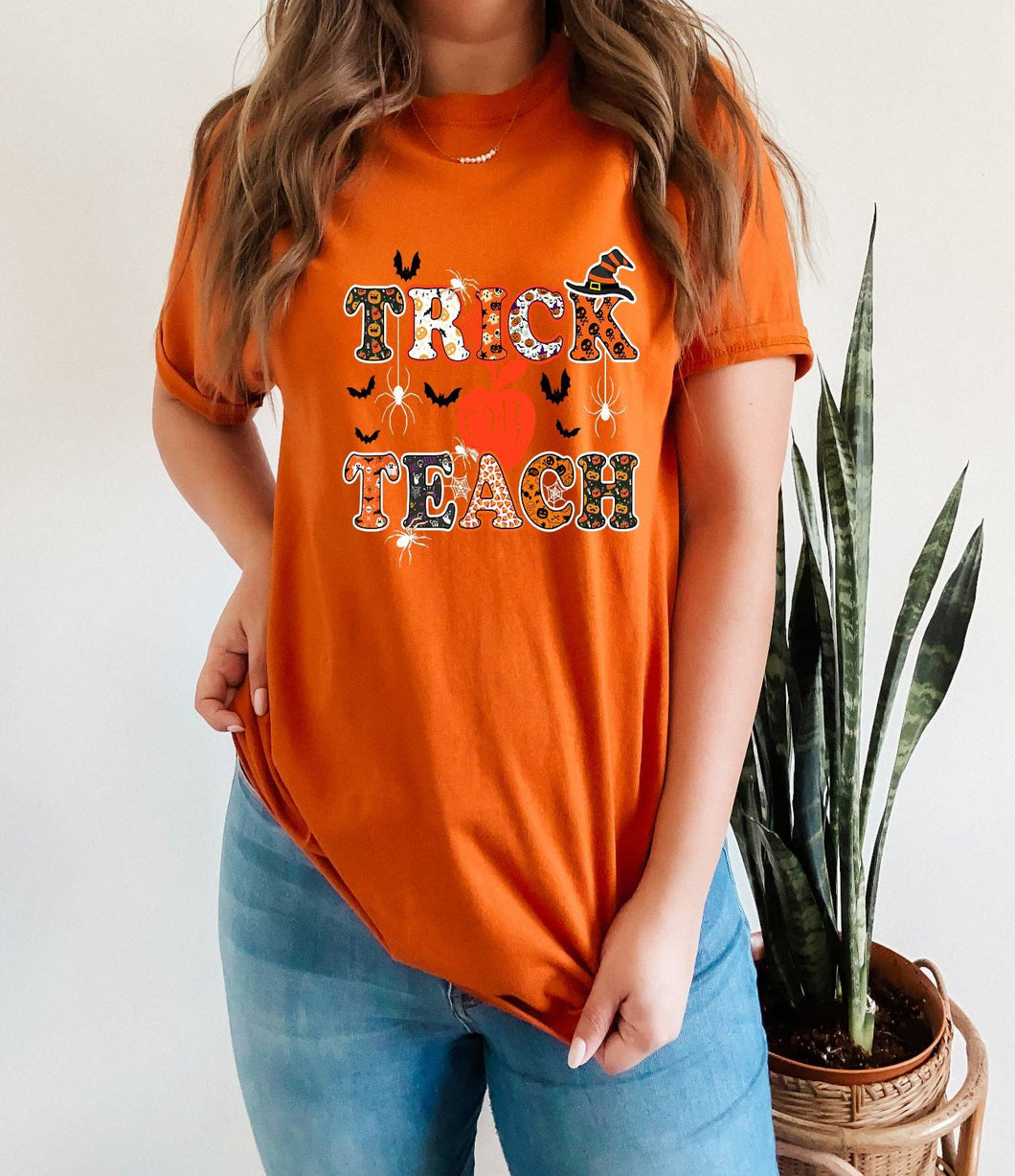 Trick or Teach tshirt, Teacher's Halloween shirt, Gifts, Teacher's t-shirt, Funny Halloween shirt, Unisex, More colors available