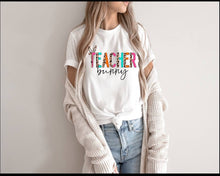 Load image into Gallery viewer, Teacher Bunny tshirt, Easter tshirts, Teacher&#39;s Easter tshirts
