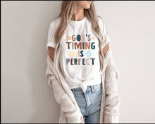 Load image into Gallery viewer, God&#39;s Timing is Perfect tshirt, Religious tshirt, Christianity shirt
