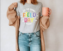 Load image into Gallery viewer, Let the Field Day Games Begin tshirt, School Field Day tshirt, Teacher&#39;s Field Day tshirt,
