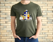Load image into Gallery viewer, Mis Amigos tshirt, Drinking tshirt, Tequila tshirt, Tequila tshirt, Liquor bottles tshirt,
