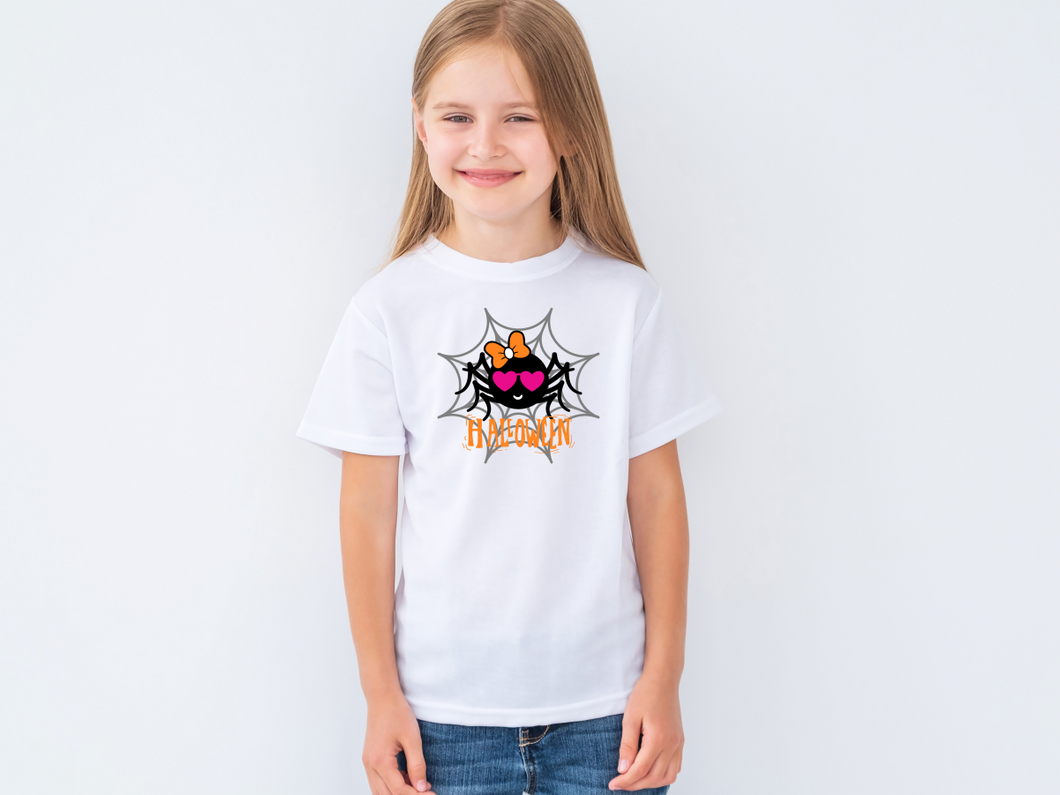 Kids Halloween tshirts, Trick or Treat shirt, Cute Spider tshirt, Halloween spider tee.